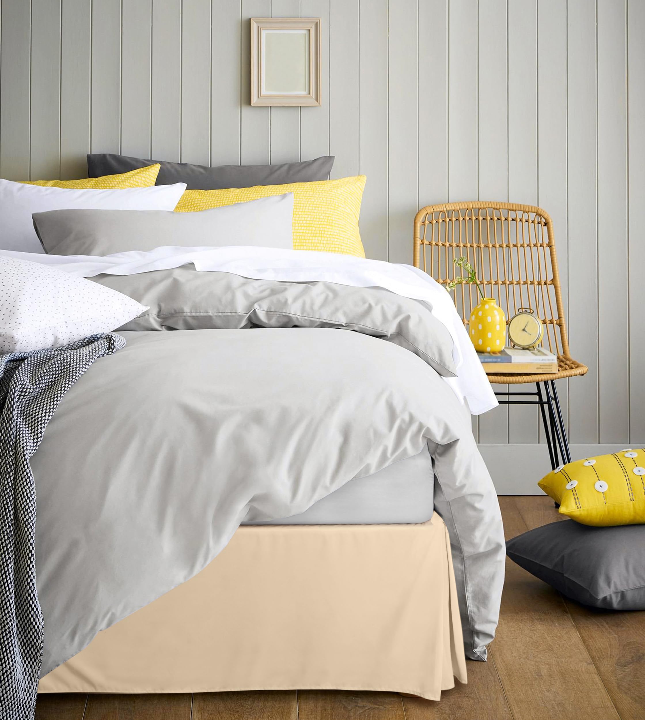 Foto 7 pulgar | Falda De Cama Utopia Para Cama Doble, Suave, Cuádruple, Plisada, Beige - Venta Internacional.