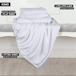 Foto 2 | Juego De Sábanas Utopia Bedding King Size De Microfibra Cepillada, Color Blanco - Venta Internacional.