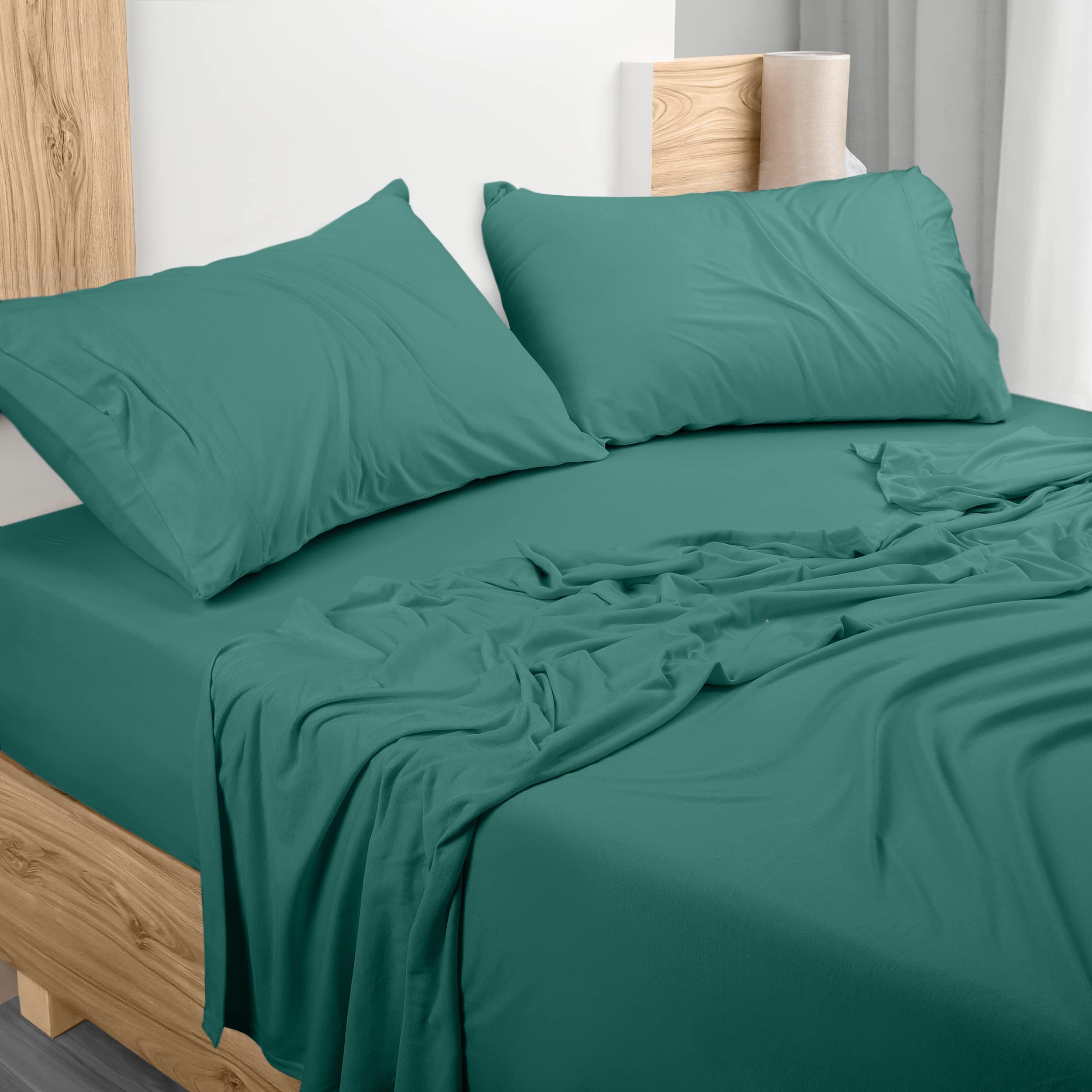 Juego De Sábanas Utopia Bedding King Size Jersey De Algodón Verde - Venta Internacional.