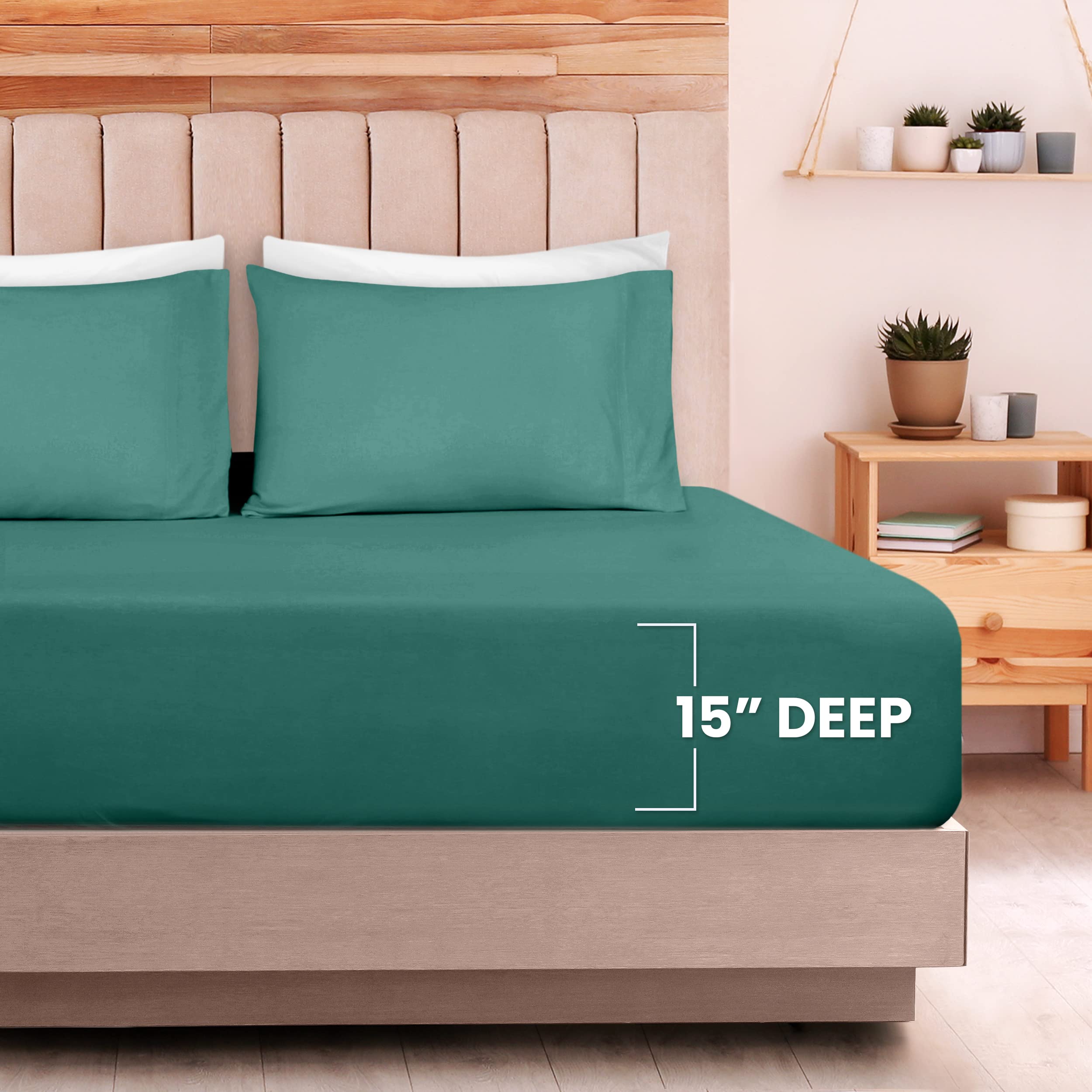 Foto 5 pulgar | Juego De Sábanas Utopia Bedding King Size Jersey De Algodón Verde - Venta Internacional.