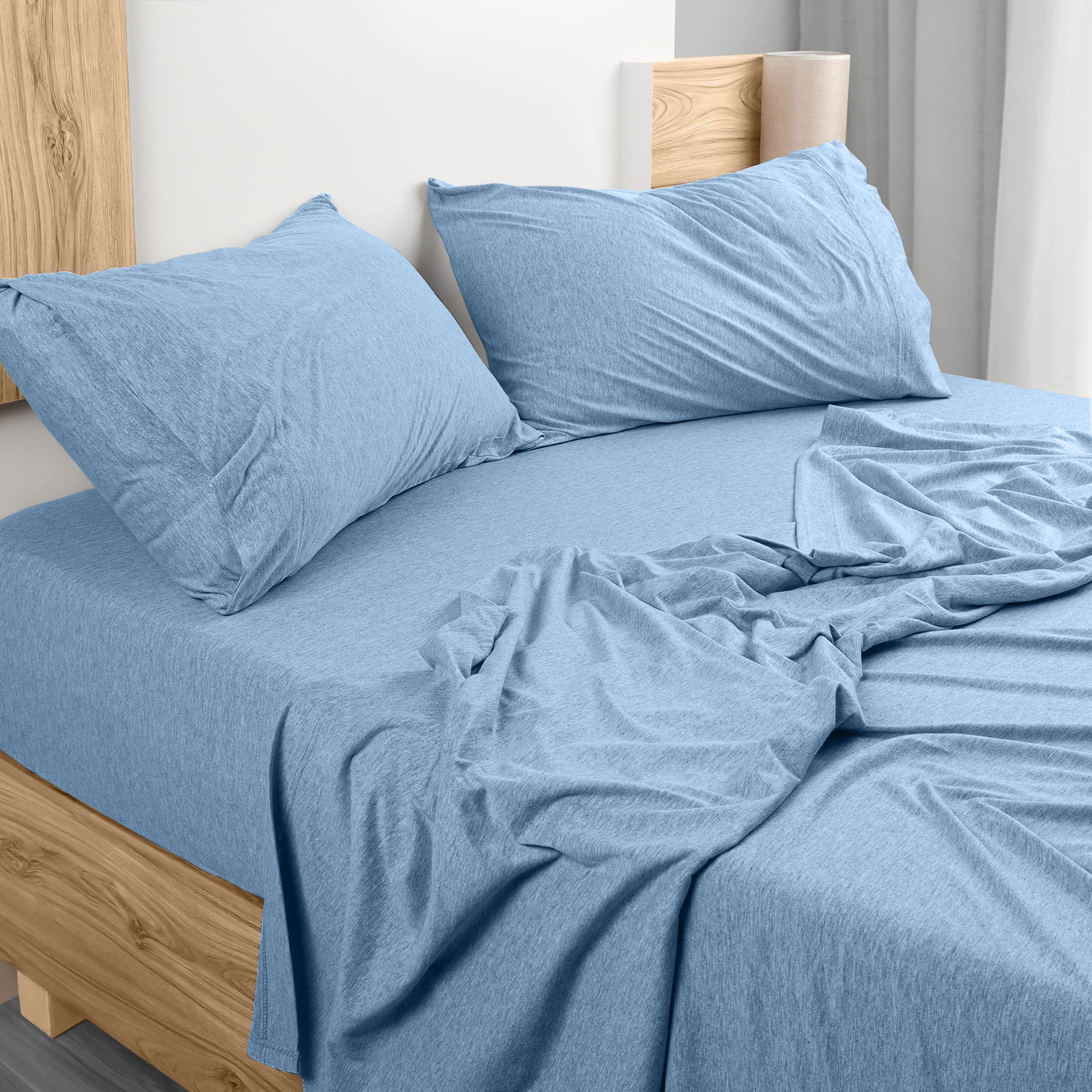 Juego De Sábanas Utopia Bedding Queen Jersey, 4 Piezas, Azul Cielo - Venta Internacional.