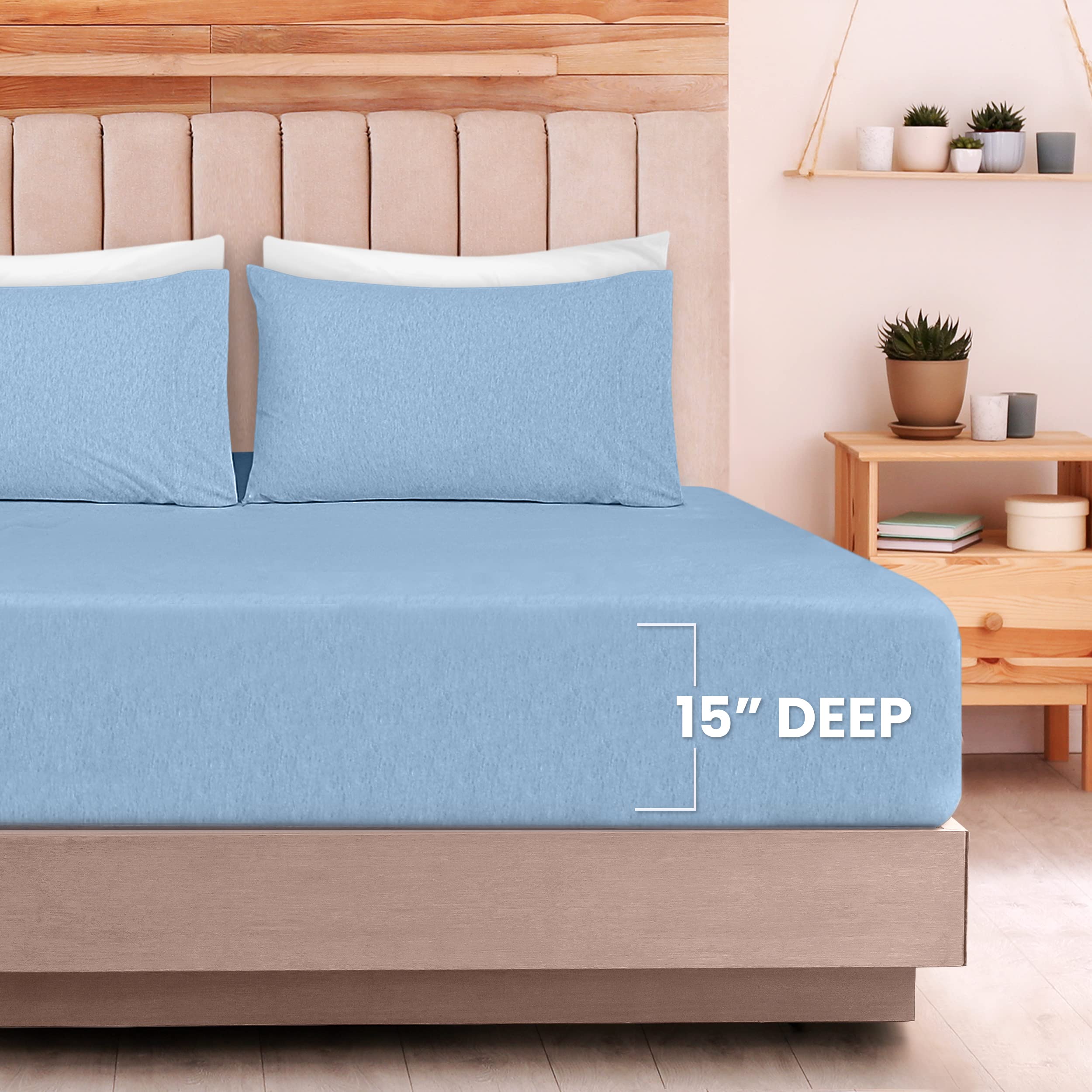 Foto 5 pulgar | Juego De Sábanas Utopia Bedding Queen Jersey, 4 Piezas, Azul Cielo - Venta Internacional.