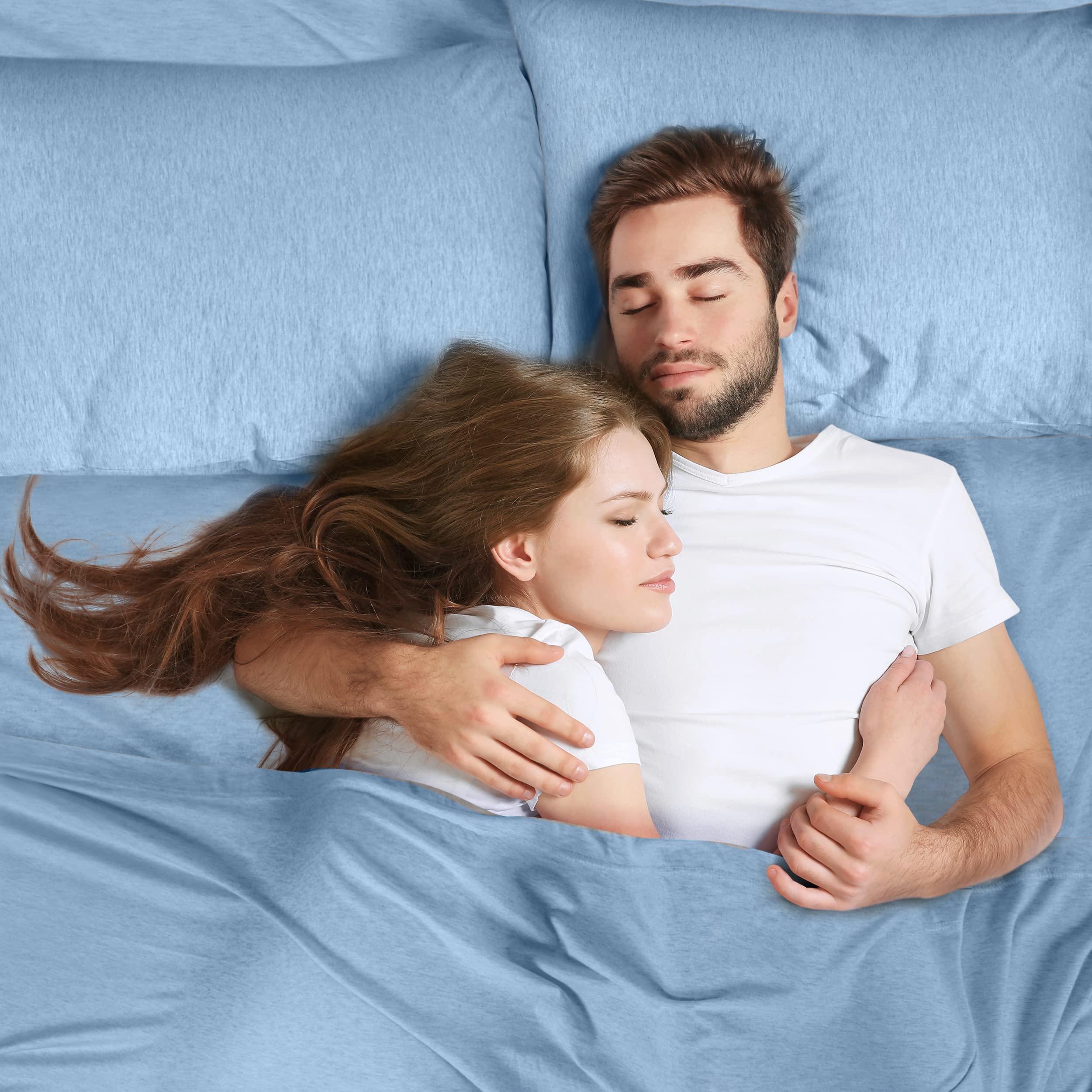 Foto 5 | Juego De Sábanas Utopia Bedding Queen Jersey, 4 Piezas, Azul Cielo - Venta Internacional.