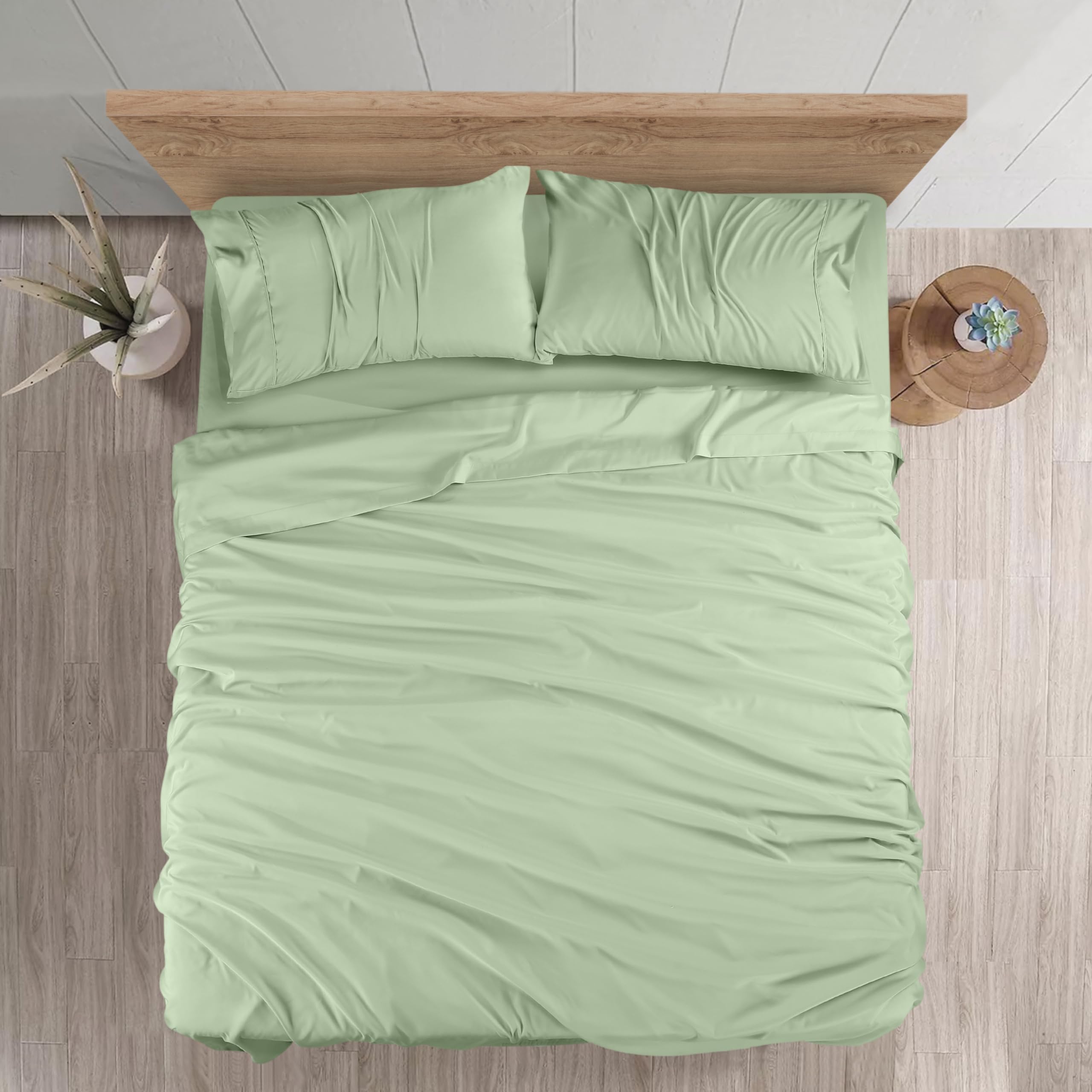 Foto 4 pulgar | Juego De Sábanas Utopia Bedding Queen De Microfibra Cepillada, Color Salvia - Venta Internacional.