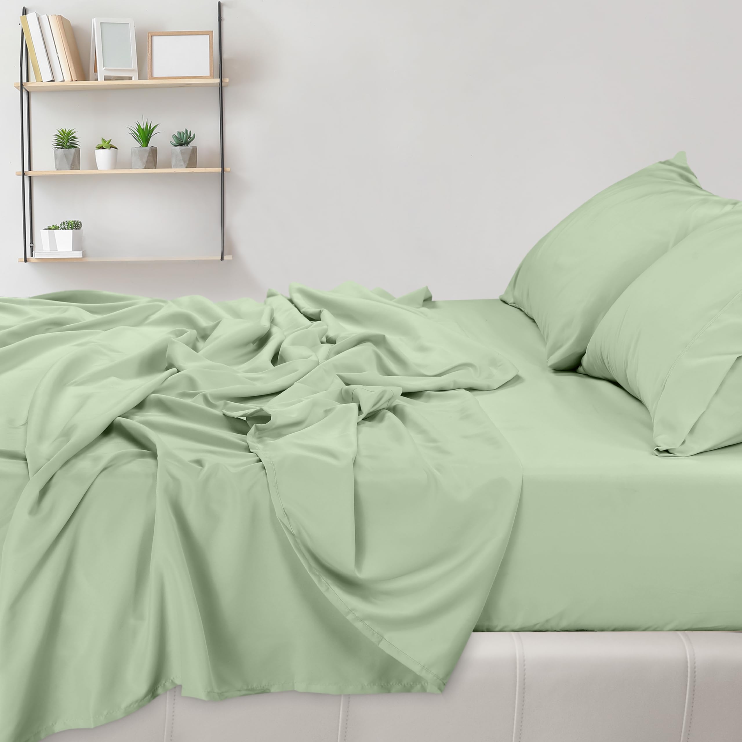 Foto 5 pulgar | Juego De Sábanas Utopia Bedding Queen De Microfibra Cepillada, Color Salvia - Venta Internacional.
