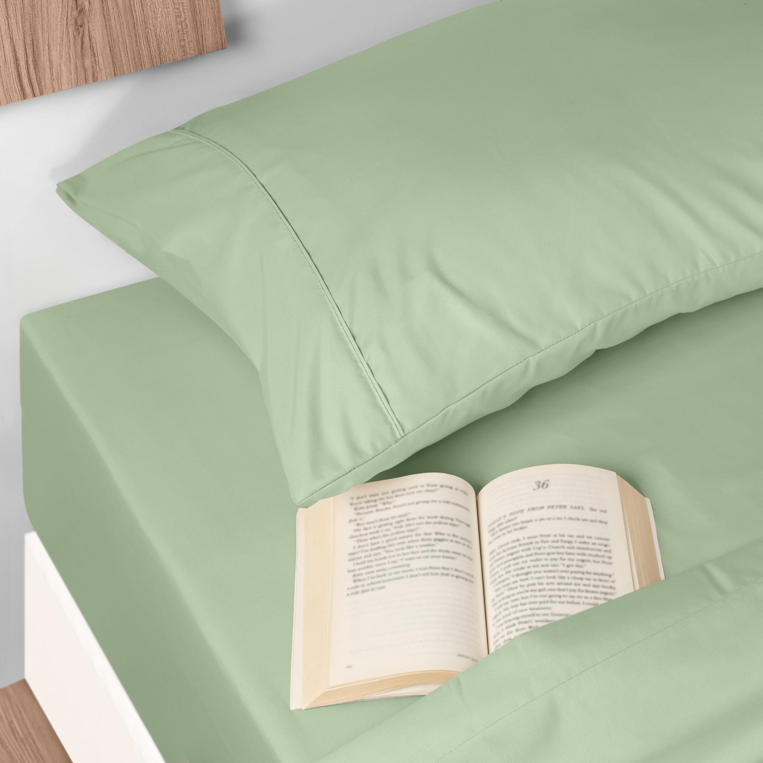 Foto 6 | Juego De Sábanas Utopia Bedding Queen De Microfibra Cepillada, Color Salvia - Venta Internacional.