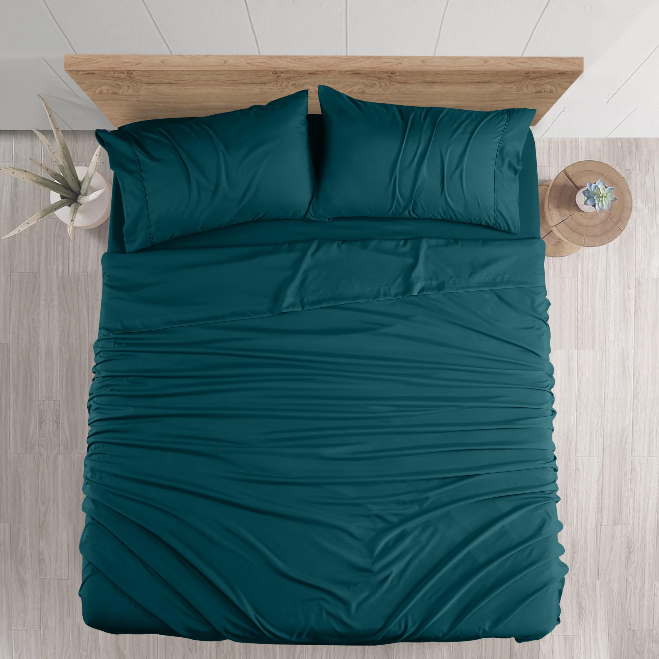 Foto 4 pulgar | Juego De Sábanas Utopia Bedding Queen De Microfibra Cepillada, Color Verde Azulado - Venta Internacional.