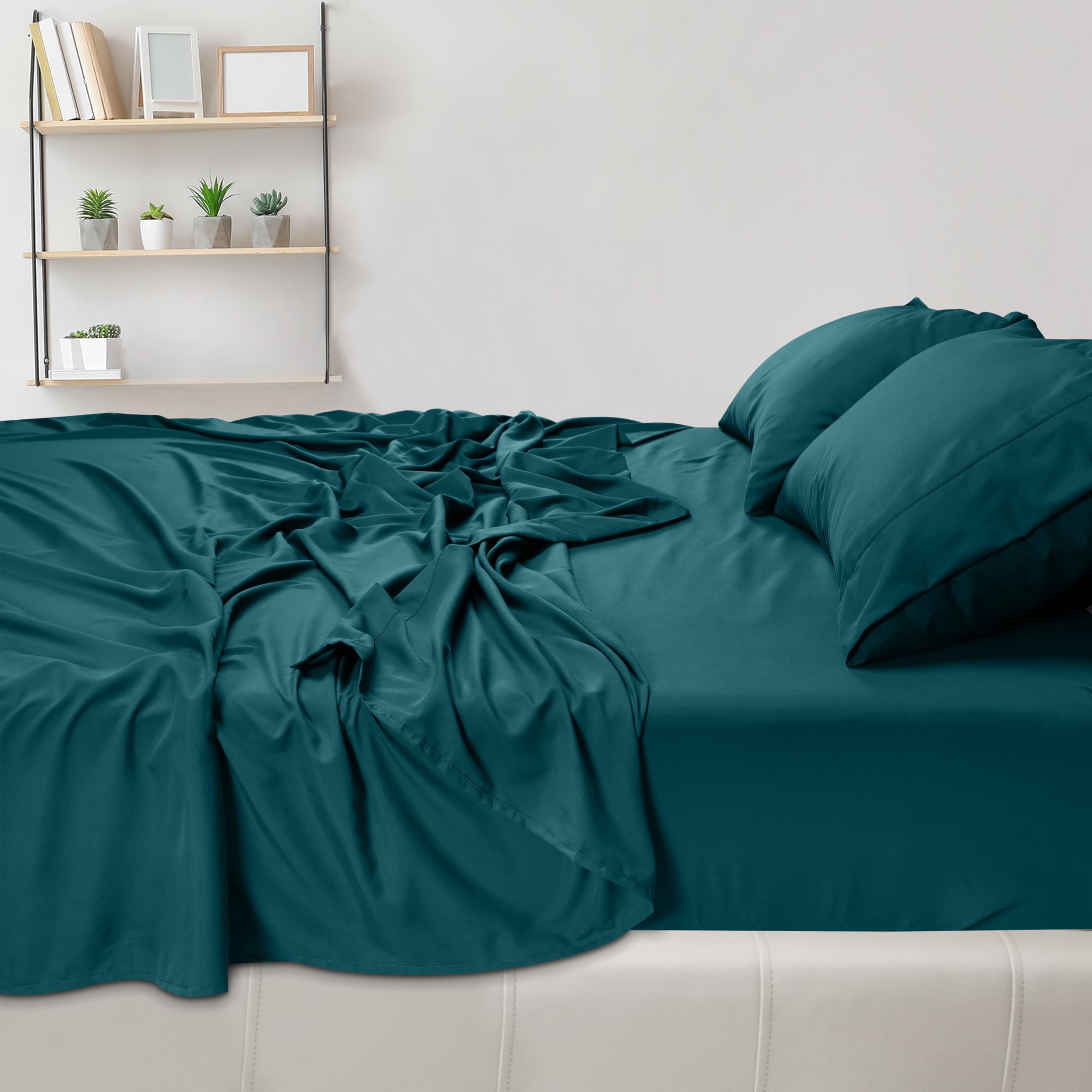 Foto 5 pulgar | Juego De Sábanas Utopia Bedding Queen De Microfibra Cepillada, Color Verde Azulado - Venta Internacional.