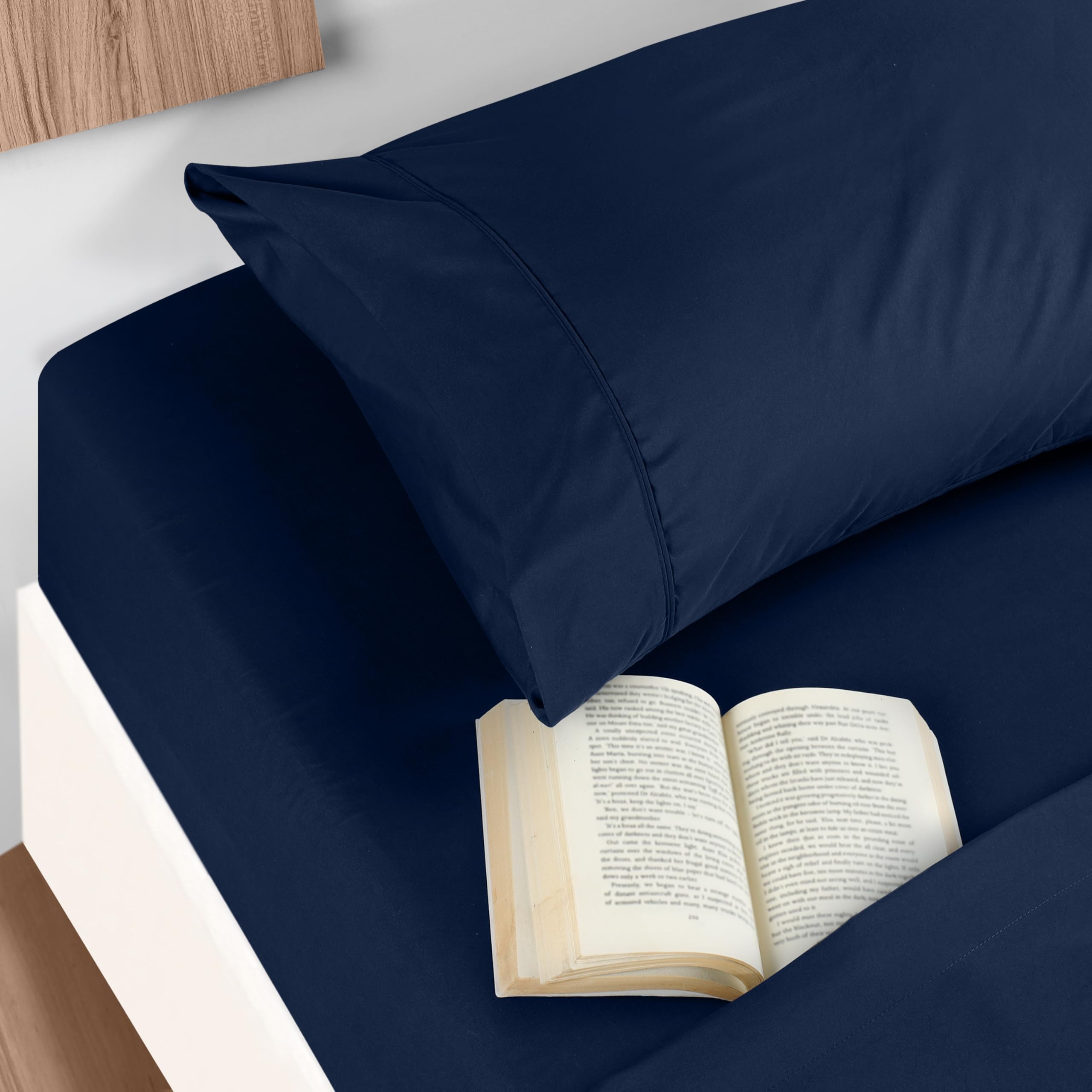 Foto 7 pulgar | Juego De Sábanas Utopia Bedding De Microfibra Totalmente Cepillada, Color Azul Marino - Venta Internacional.