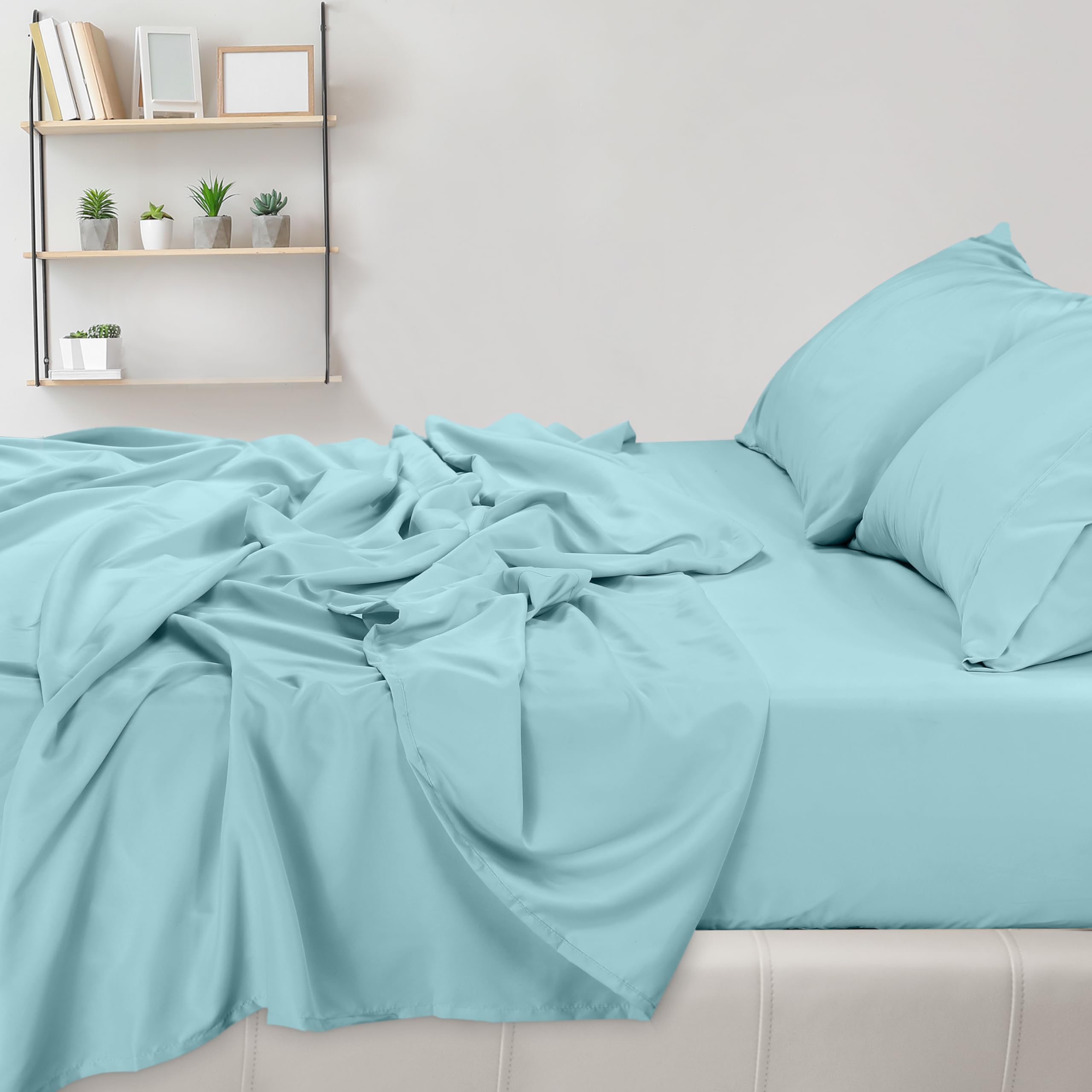 Foto 5 pulgar | Juego De Sábanas Utopia Bedding Queen De Microfibra Cepillada Para Spa, Color Azul - Venta Internacional.