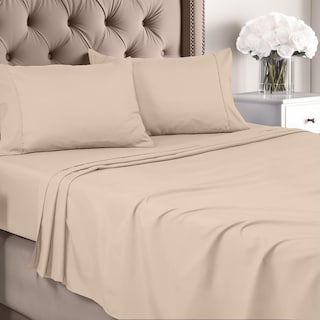 Foto 1 | Juego De Sábanas Utopia Bedding De Microfibra Totalmente Cepillada, Color Beige - Venta Internacional.