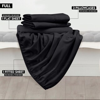 Foto 2 | Juego De Sábanas Utopia Bedding De Microfibra Totalmente Cepillada, Color Negro - Venta Internacional.