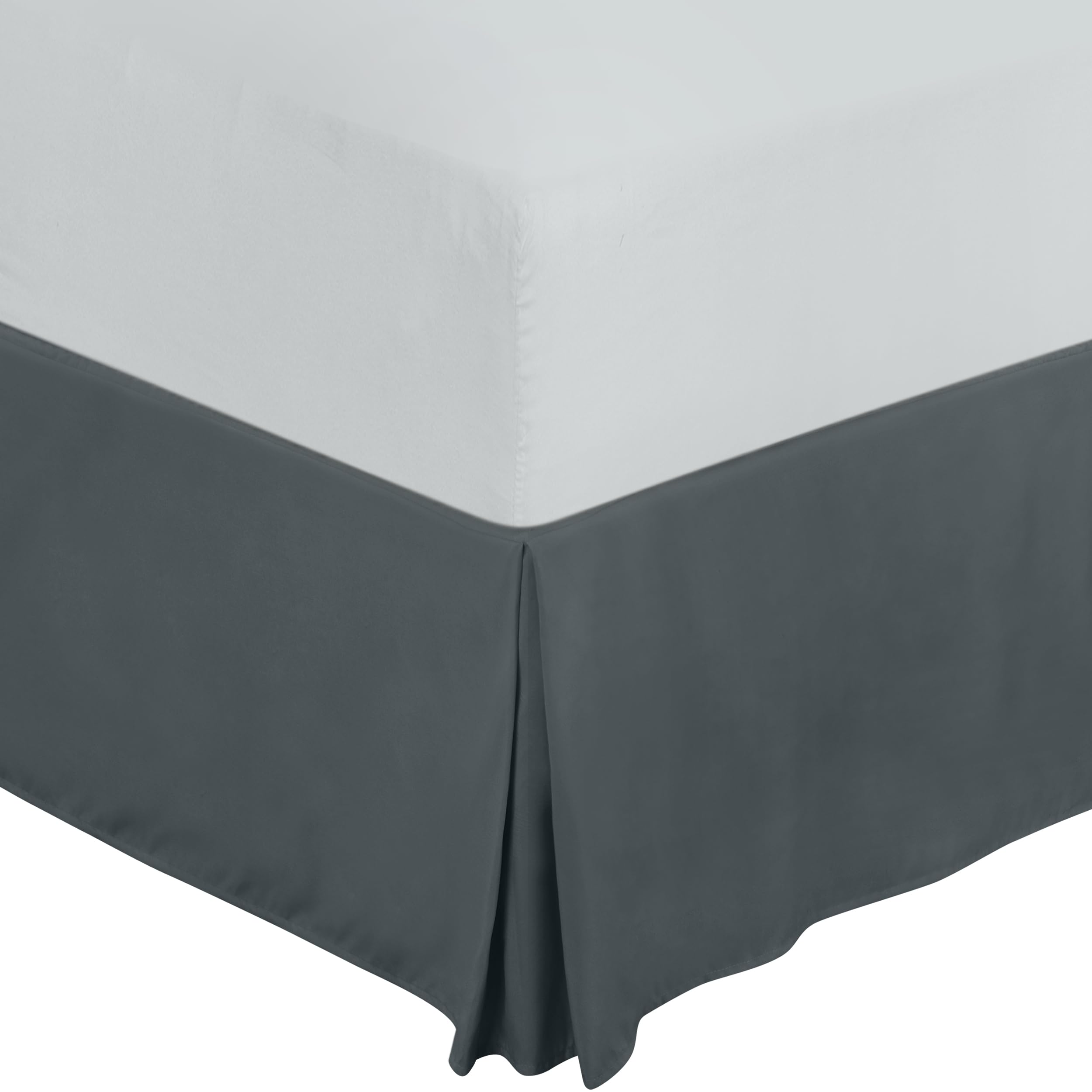 Skirt Utopia Bedding, Doble, Suave, Cuádruple, Plisado, Gris - Venta Internacional.
