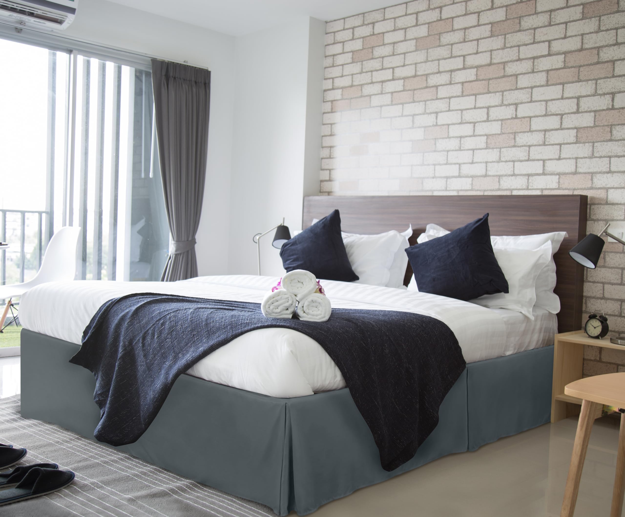 Foto 5 | Skirt Utopia Bedding, Doble, Suave, Cuádruple, Plisado, Gris - Venta Internacional.