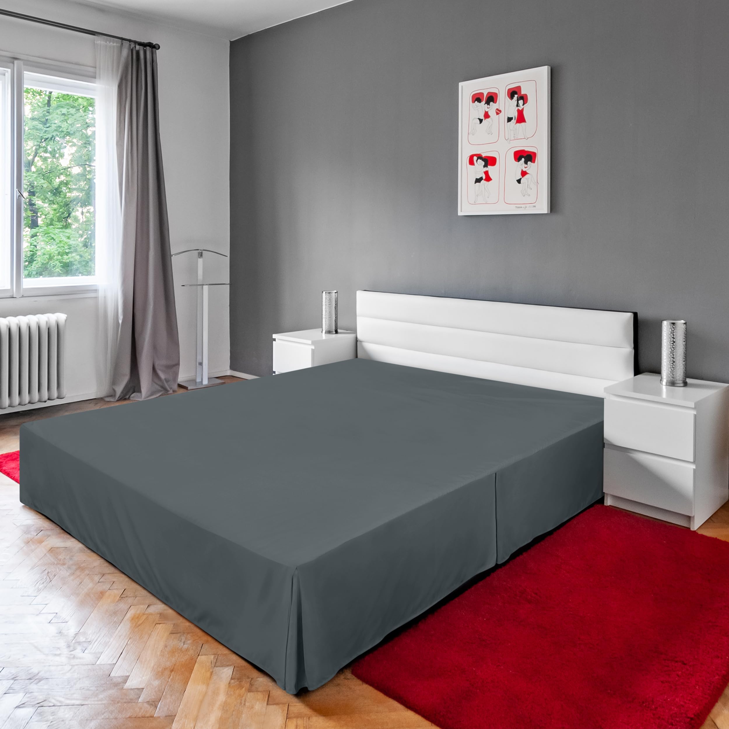 Foto 7 | Skirt Utopia Bedding, Doble, Suave, Cuádruple, Plisado, Gris - Venta Internacional.