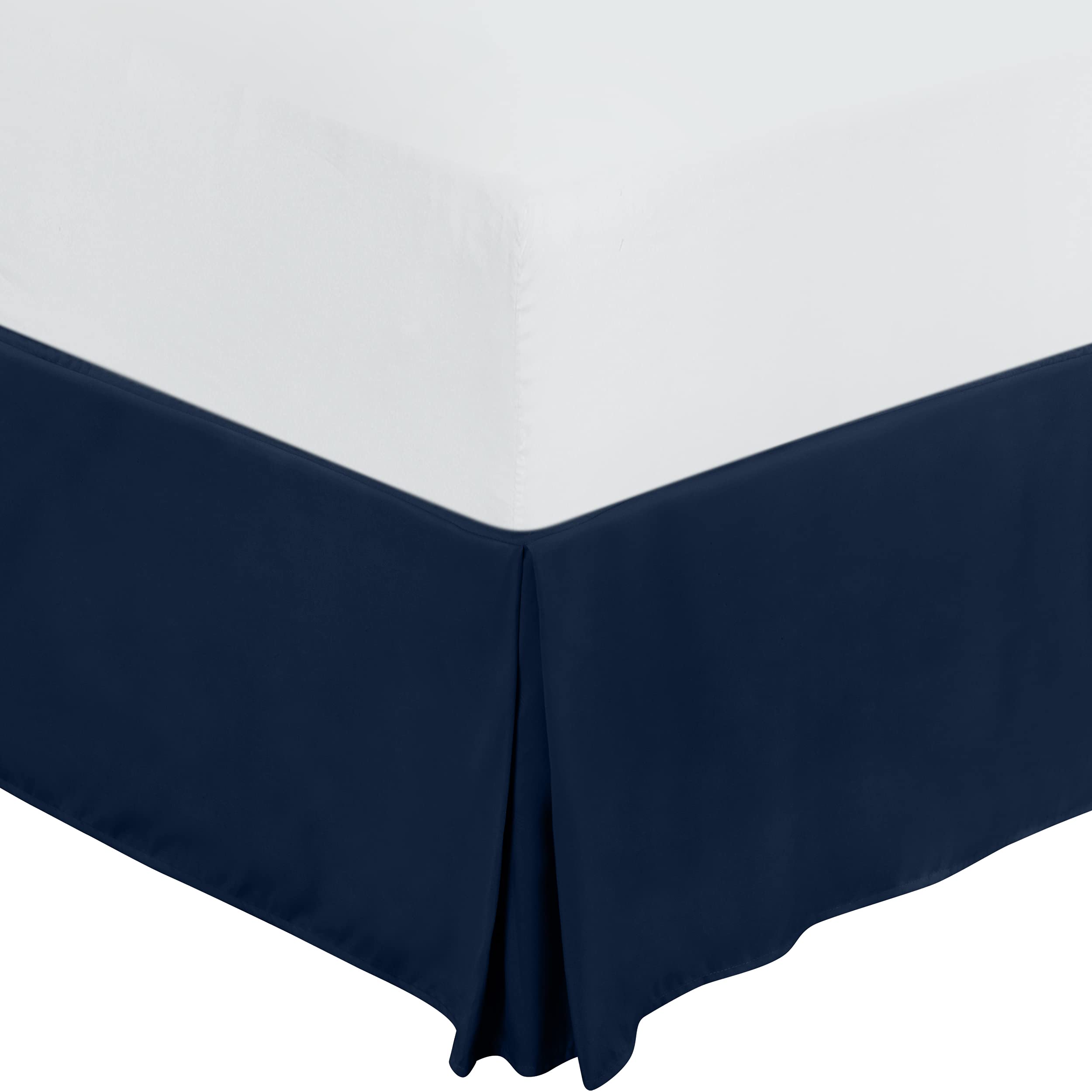 Foto 2 pulgar | Falda De Cama Utopia Bedding Para Cama Doble, Cuádruple, Plisada, Con Volantes, Azul Marino - Venta Internacional.