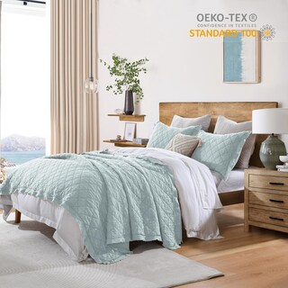 Foto 3 | Juego de Colcha Horimote Home Queen Turquesa Pálido- Venta Internacional