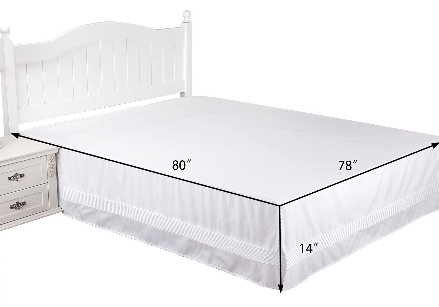 Foto 7 pulgar | Faldón de Cama Valea Home Blanco King - Venta Internacional