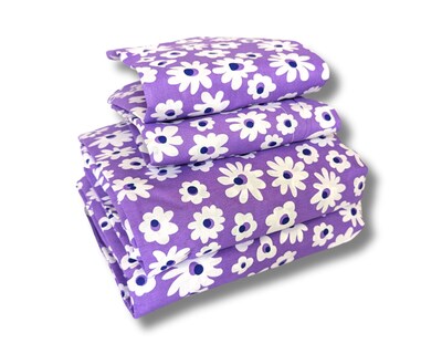 Foto 1 | Juego De Sábanas Algodón Percal Básica 200 - Estampada - Lilas - Individual