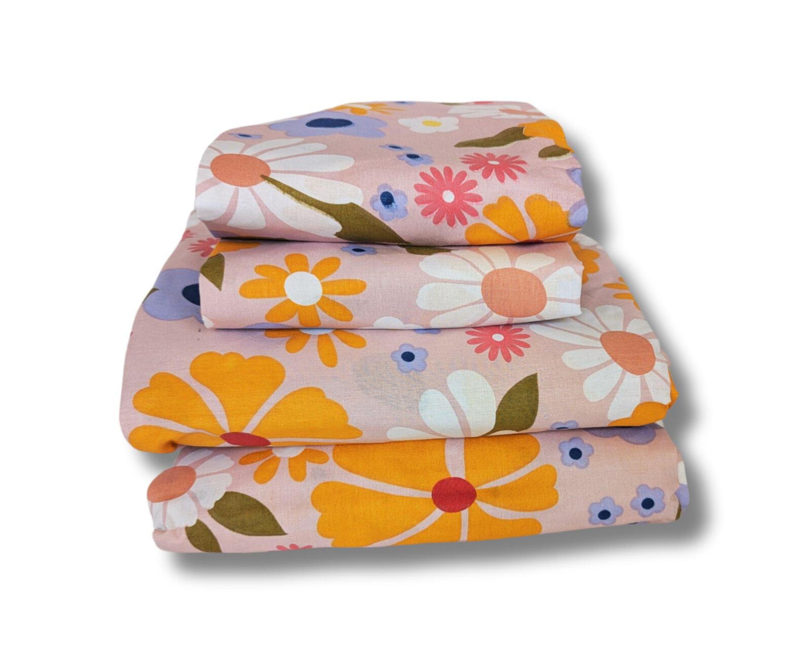 Juego De Sábanas Algodón Percal Básica 200 - Estampada - Margaritas - Queen Size
