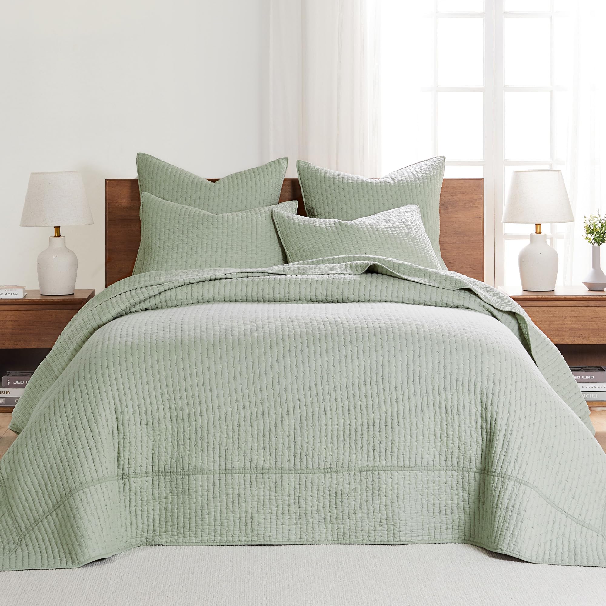 Foto 1 | Juego de Colchas Levtex Home Cross Stitch Desert Sage Twin - Venta Internacional