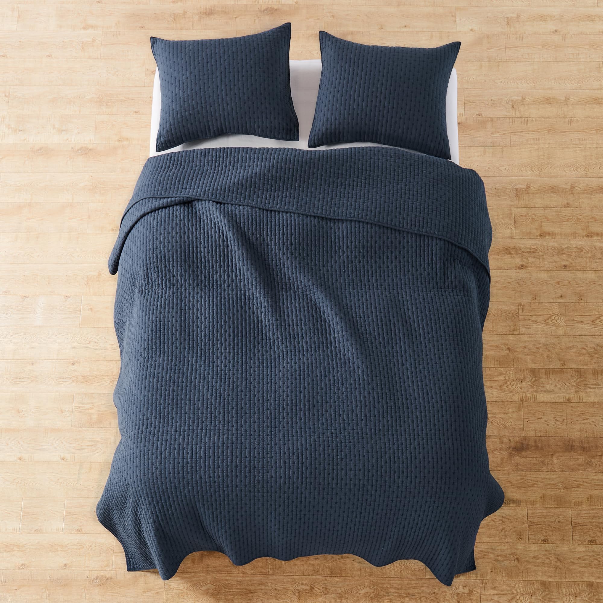 Foto 5 pulgar | Set de Edredón King Size Levtex Home Cross Stitch Azul Marin- Venta Internacional.