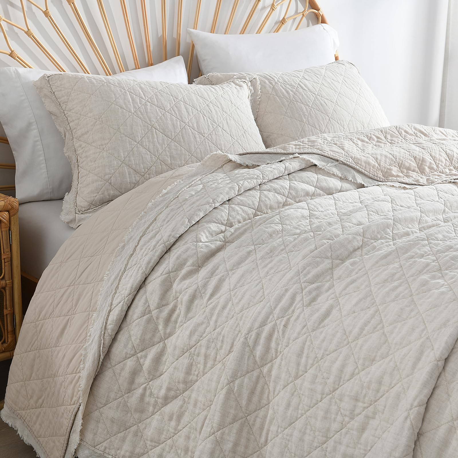 Foto 2 | Juego de Colcha Horimote Home Queen Beige 3 Piezas - Venta Internacional
