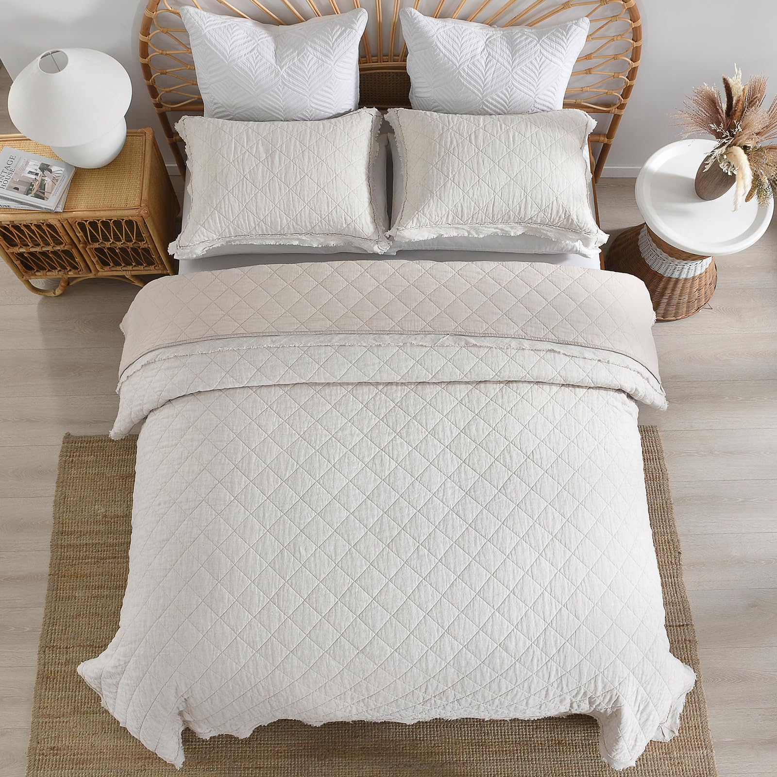 Foto 7 pulgar | Juego de Colcha Horimote Home Queen Beige 3 Piezas - Venta Internacional