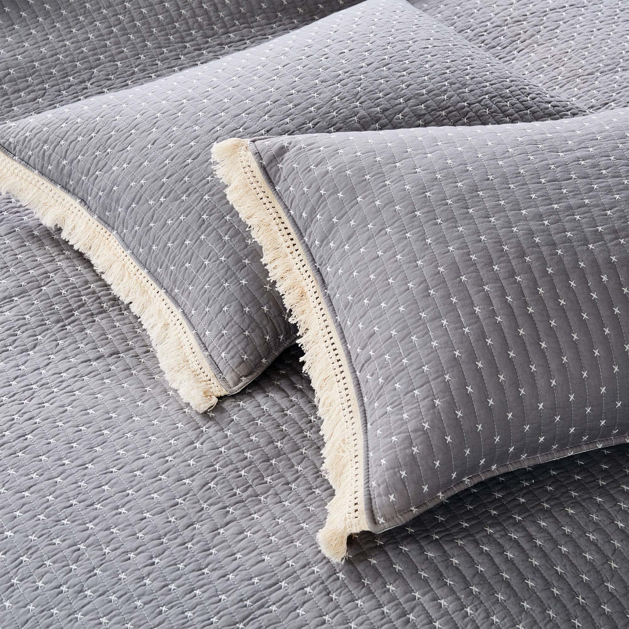 Foto 7 pulgar | Set de Edredón Levtex Home Cross Stitch Gris- Venta Internacional