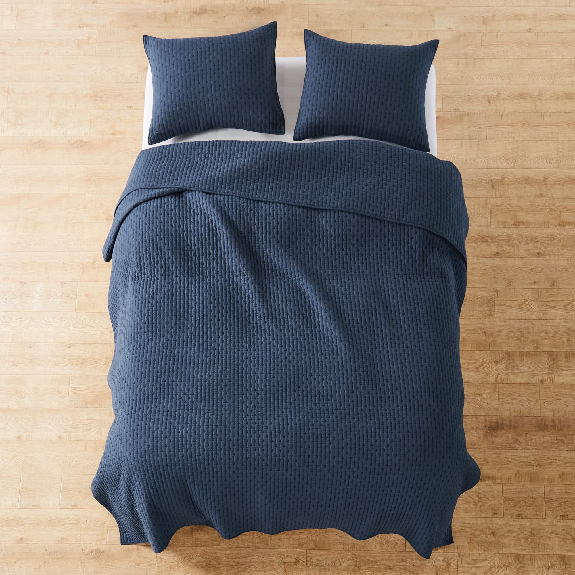 Foto 6 pulgar | Juego de Colchas Levtex Home Cross Stitch Navy Queen con 2 Fundas - Venta Internacional