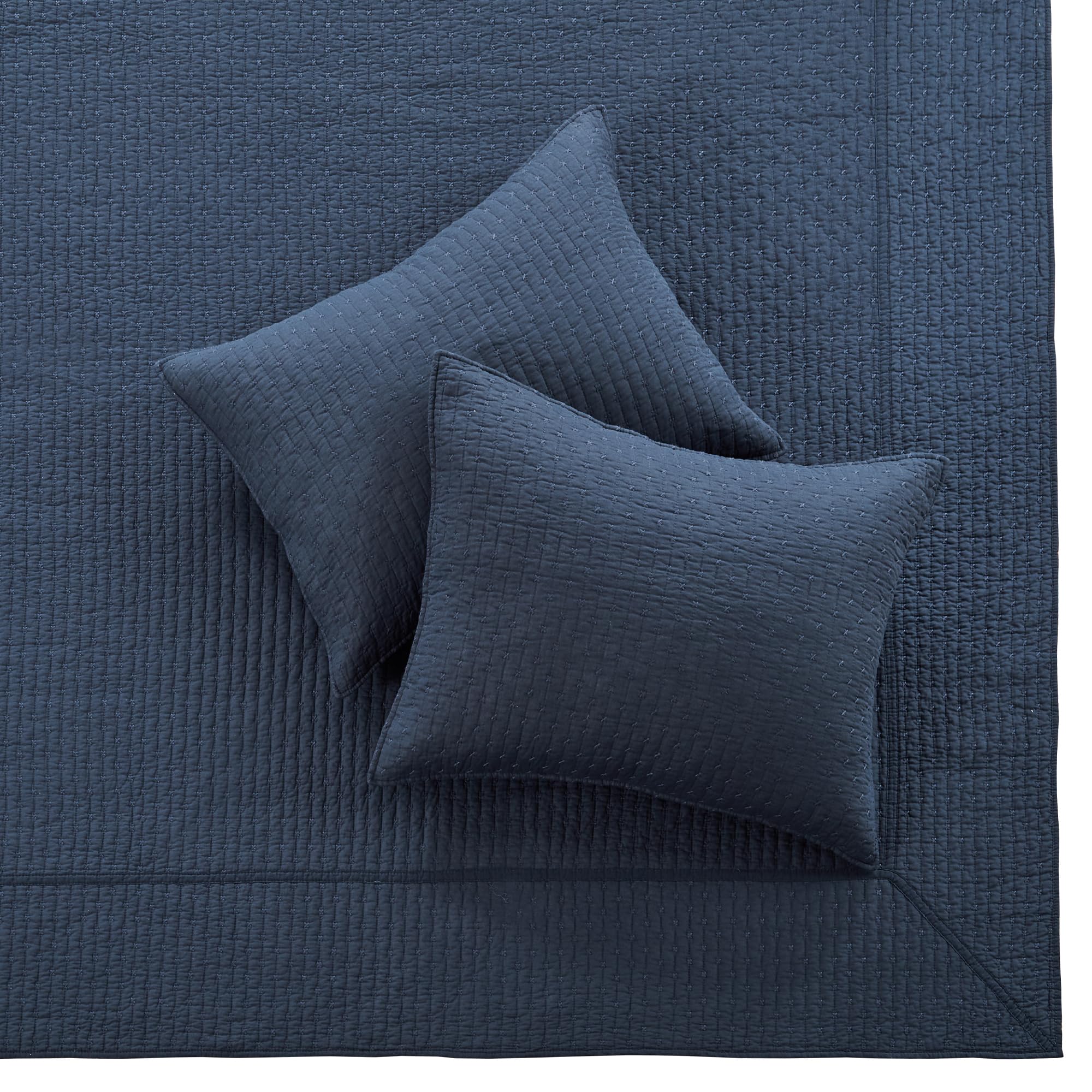 Foto 5 pulgar | Juego de Colchas Levtex Home Cross Stitch Azul Marino con 2 Fundas - Venta Internacional