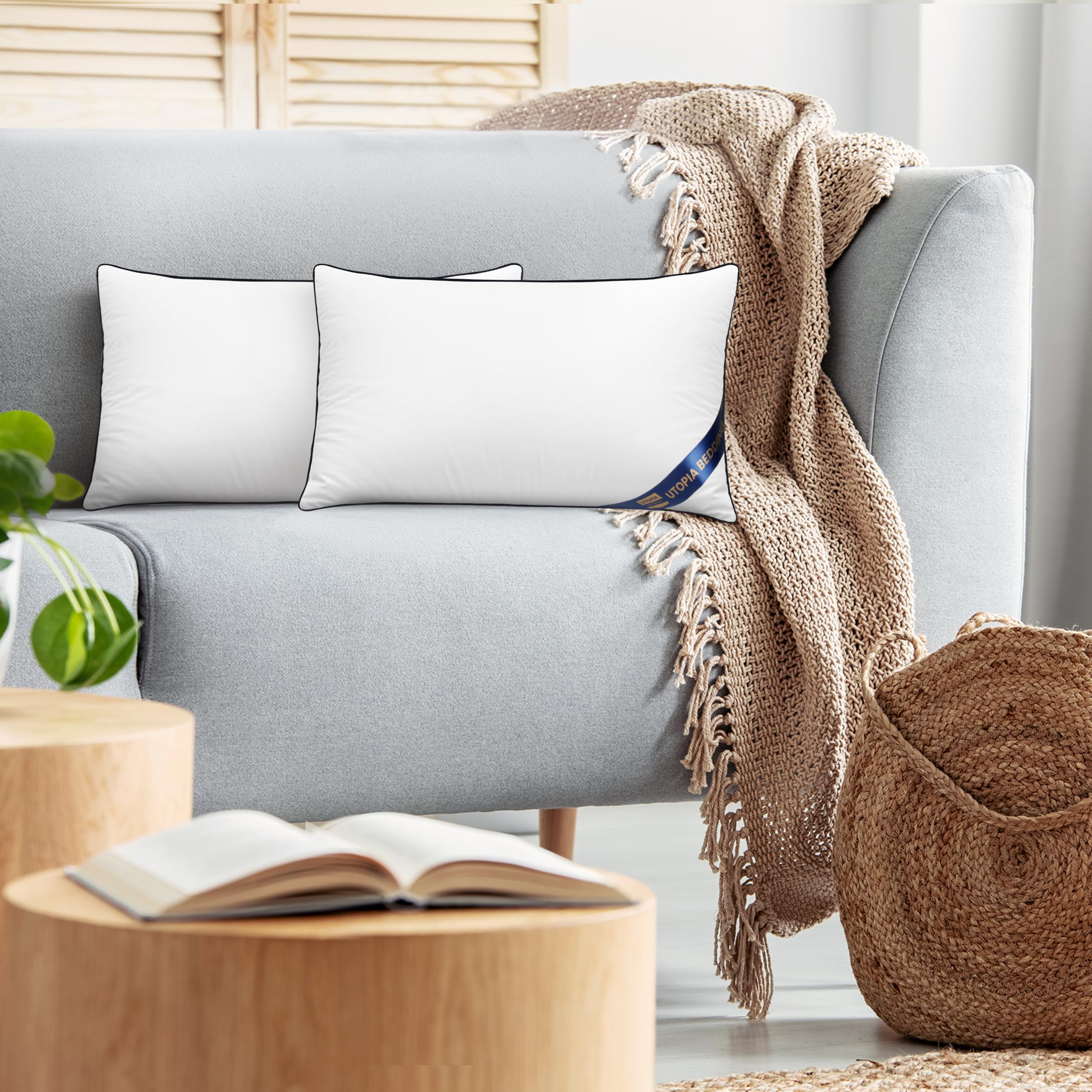 Foto 6 | Almohada Utopia Bedding  2 Unidades 30 x 50 cm Blanca - Venta Internacional