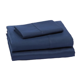 Foto 2 | Juego De Sábanas Amazon Basics, Ligero, Doble, Azul Marino - Venta Internacional.