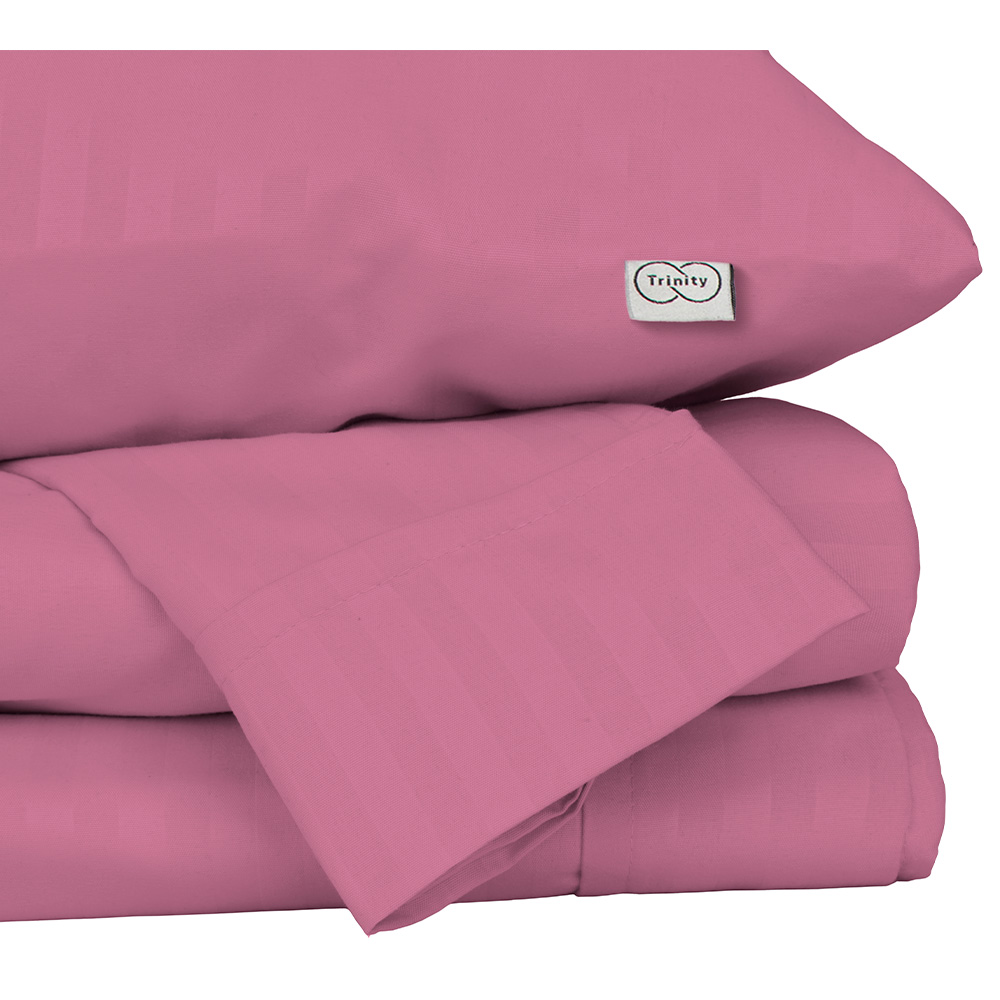 Sábanas Trinity Color Palo De Rosa Individual