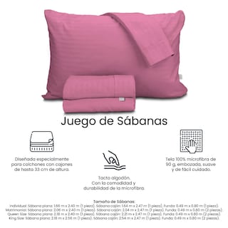 Foto 7 | Sábanas Trinity Color Palo De Rosa Individual