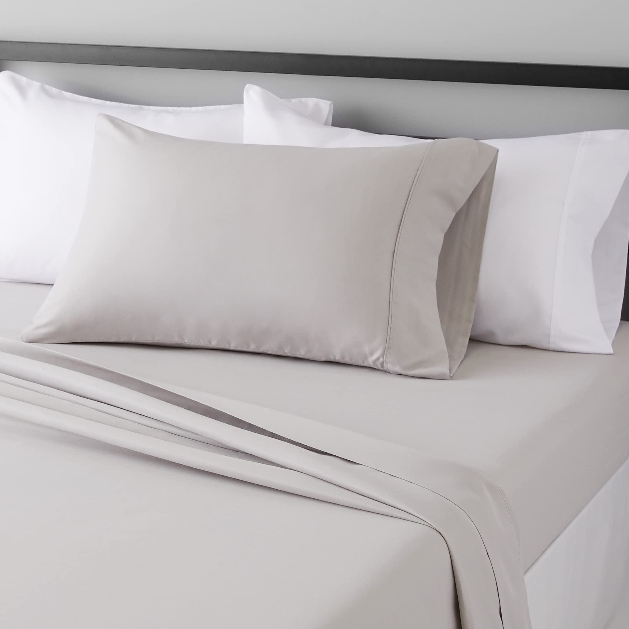Foto 1 | Juego De Sábanas Amazon Basics Microfiber Twin Xl Gris Claro - Venta Internacional.
