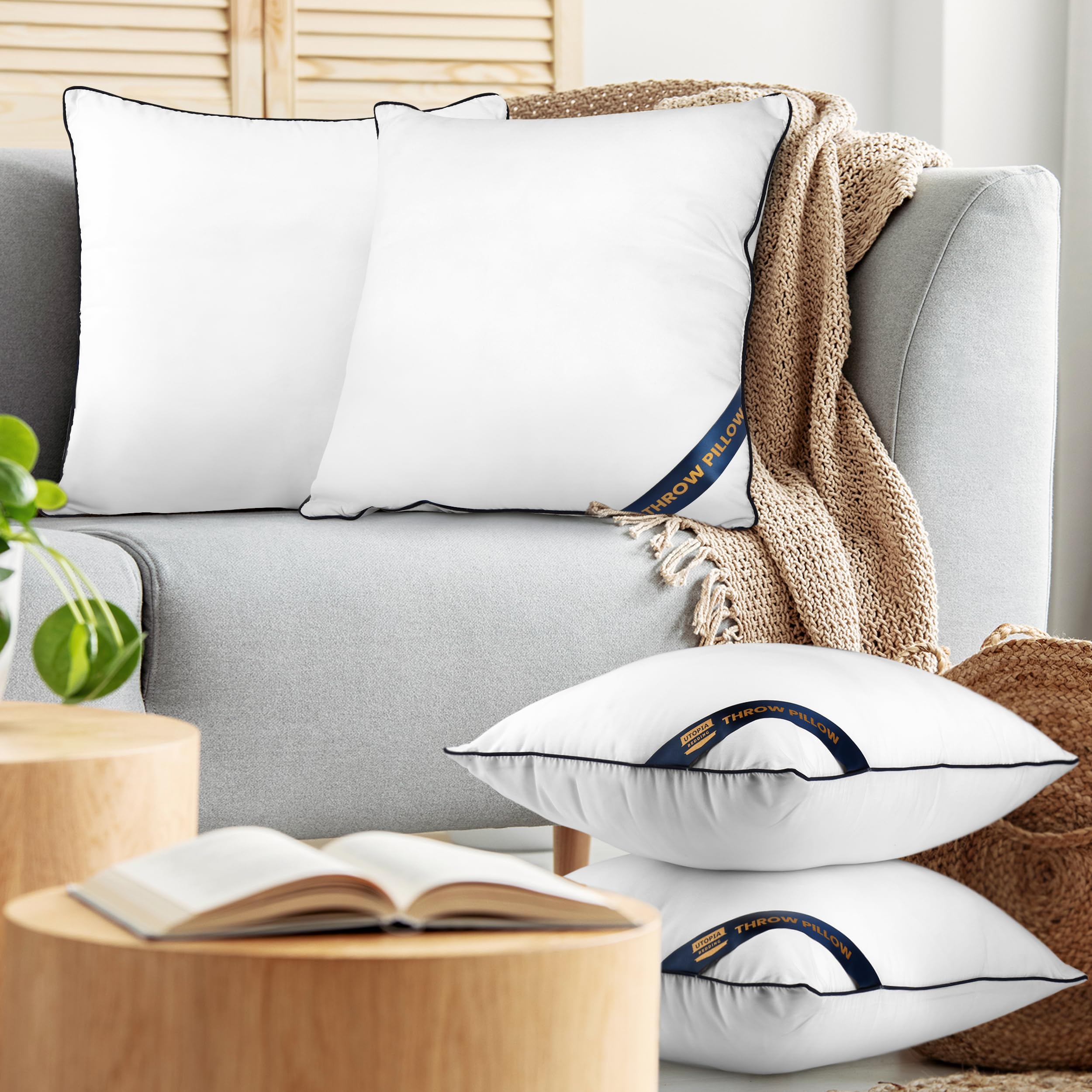 Foto 7 pulgar | Almohada Utopia Bedding  4 Unidades 30 x 30 cm Blanca - Venta Internacional