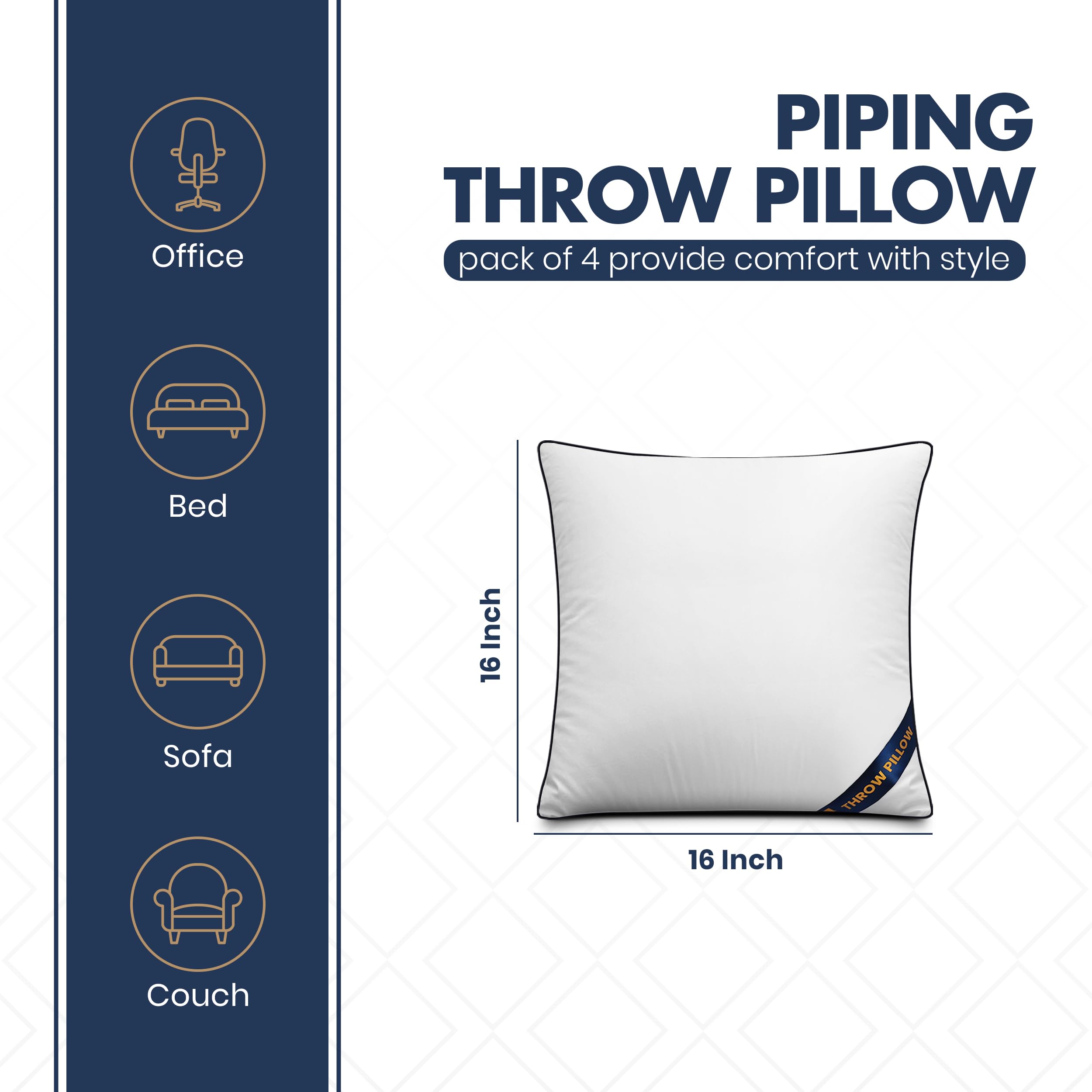 Foto 3 pulgar | Almohada Utopia Bedding 4 Unidades 40 x 40 cm Blanca - Venta Internacional