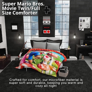 Foto 2 | Comforter Franco La Película De Super Mario Bros. Twin/full - Venta Internacional.