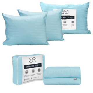 Foto 1 | Sábanas Trinity Color Azul Cielo Queen Size + 2 Almohadas Trinity