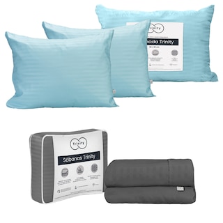 Foto 1 | Sábanas Trinity Color Gris Oxford Queen Size + 2 Almohadas Trinity