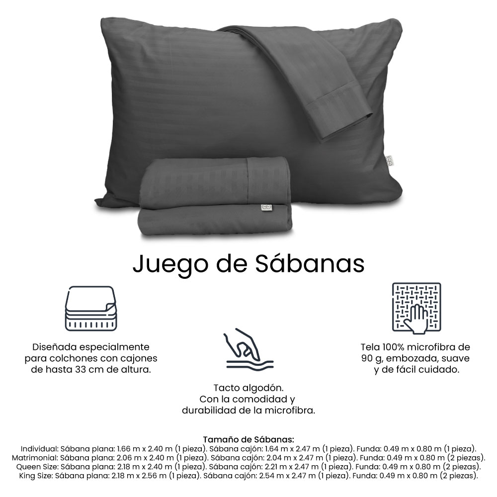 Foto 8 pulgar | Sábanas Trinity Color Gris Oxford Individual + Almohada Trinity