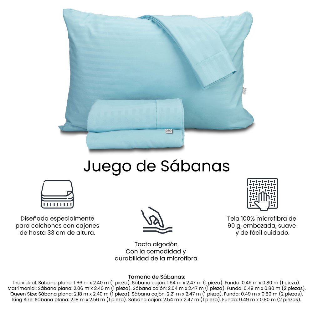 Foto 8 pulgar | Sábanas Trinity Color Azul Cielo Individual + Almohada Trinity