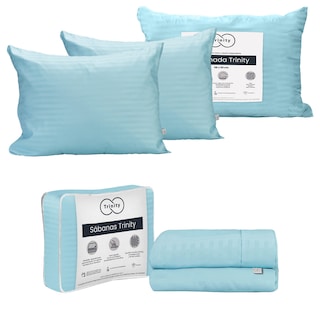Foto 1 | Sábanas Trinity Color Azul Cielo Matrimonial + 2 Almohadas Trinity