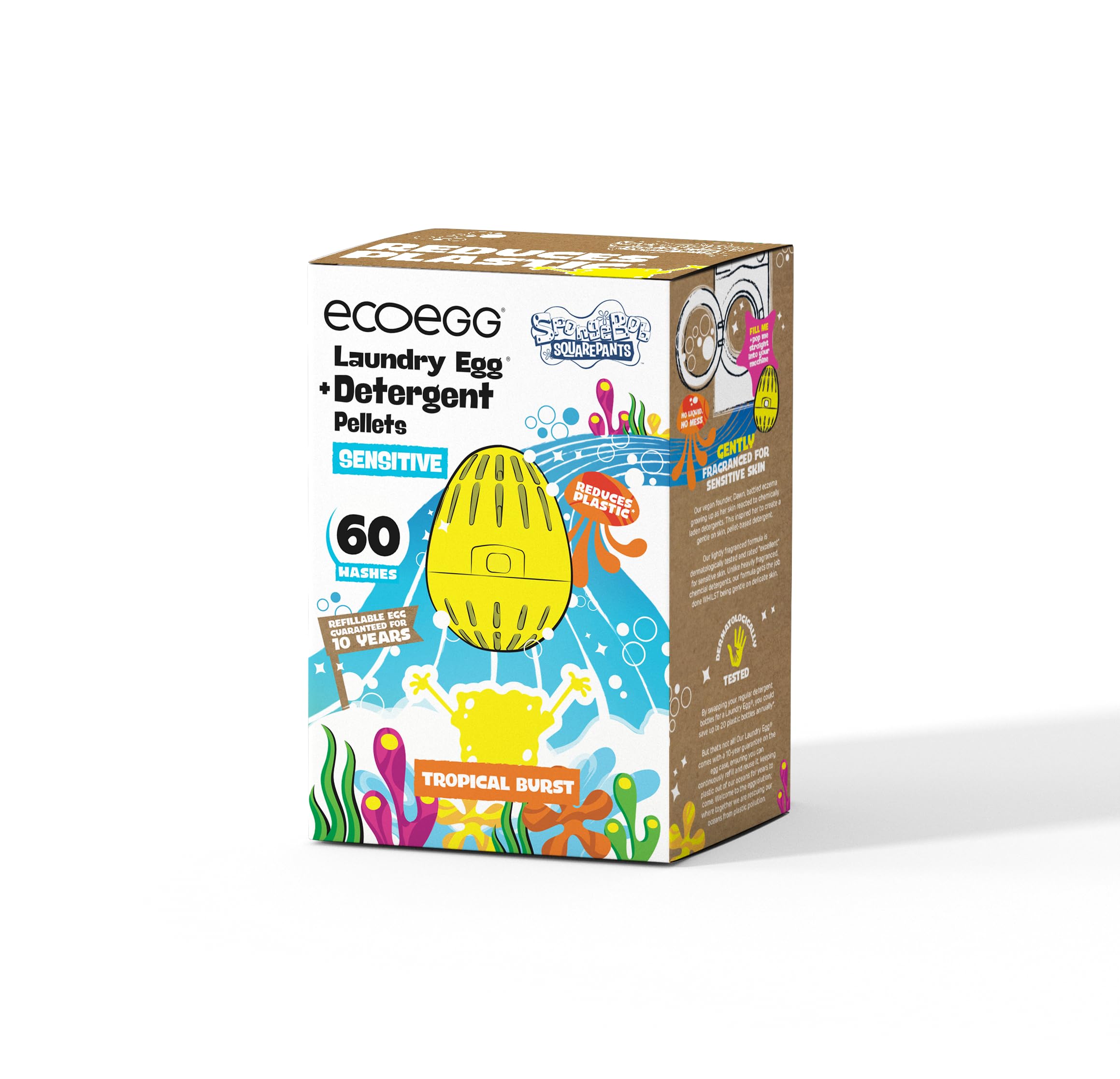 Foto 3 pulgar | Laundry Egg Spongebob X Ecoegg, 60 Cargas, Aroma Tropical - Venta Internacional.