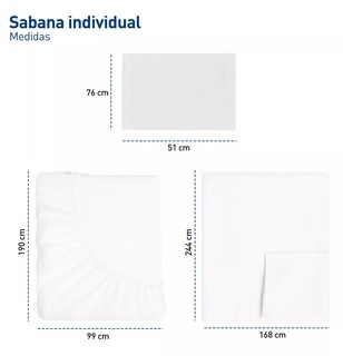 Foto 3 | Juego De Sabanas Individuales Lab.g 100% Poliéster Microfibra 3 Pz Color Blanco