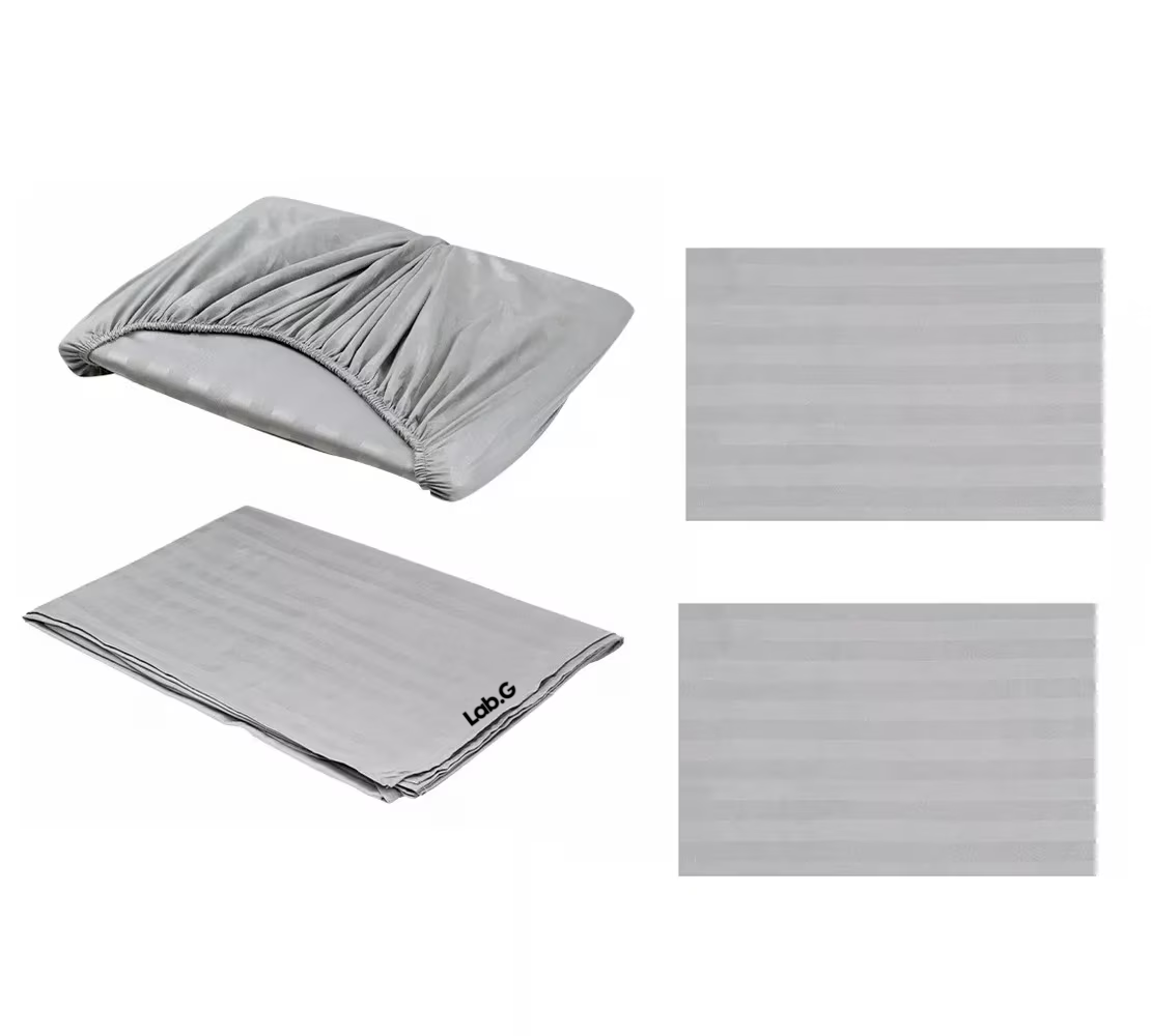Juego De Sabanas Matrimonial Lab.g Premium 2,800 Hilos 4 Pzs, Gris Claro
