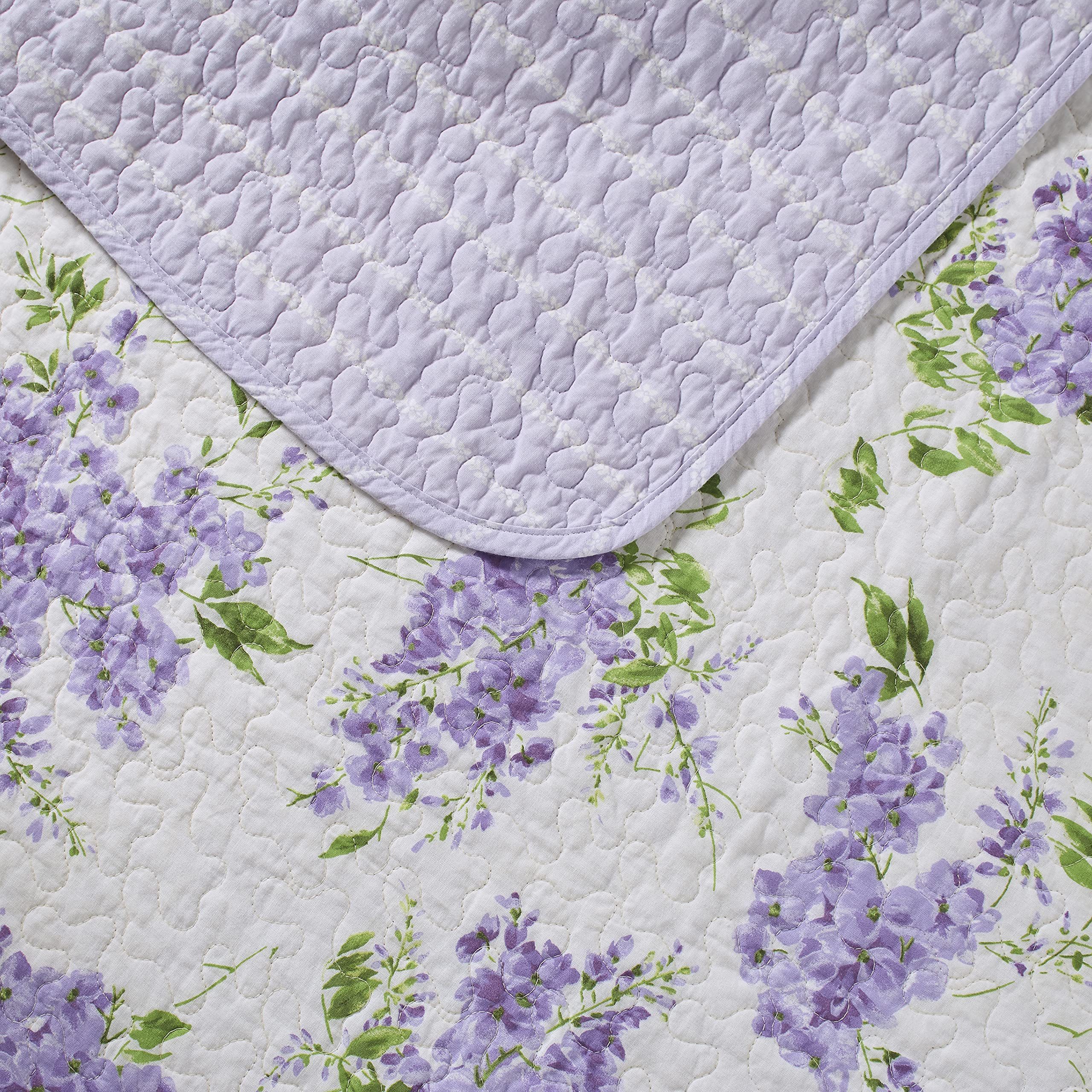 Foto 4 pulgar | Juego De Colcha Laura Ashley Keighley, Reversible, Algodón, Color Lila, Doble - Venta Internacional.