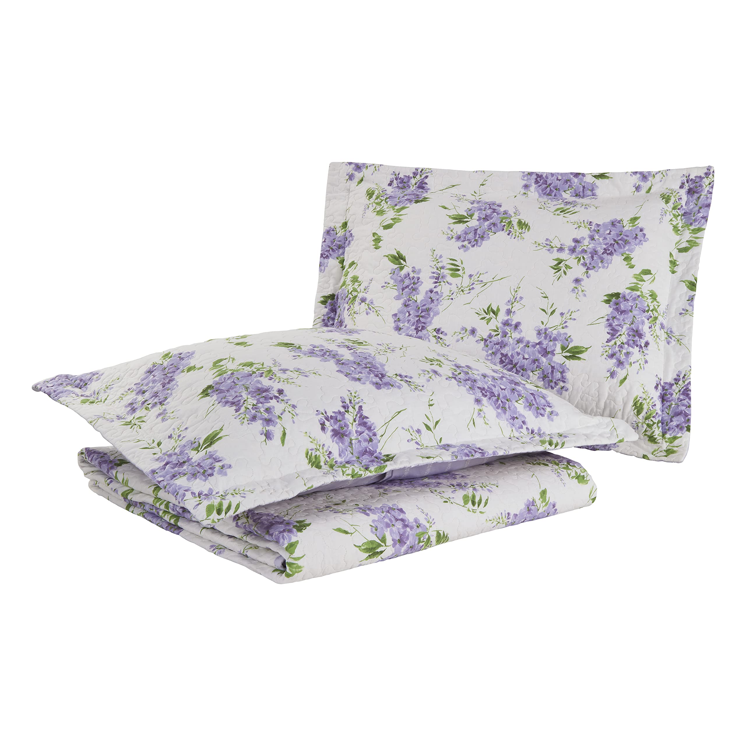 Foto 7 pulgar | Juego De Colcha Laura Ashley Keighley, Reversible, Algodón, Color Lila, Doble - Venta Internacional.