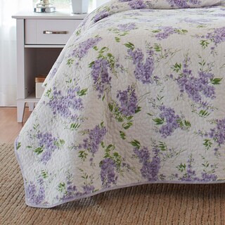 Foto 7 | Juego De Colcha Laura Ashley Keighley, Reversible, Algodón, Color Lila, Doble - Venta Internacional.